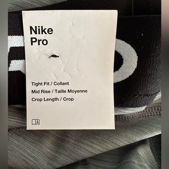 NWT Nike Pro 365 Mid-Rise Cropped Mesh Panel Leggings Running Yoga Jogging Pants - Picture 11 of 16